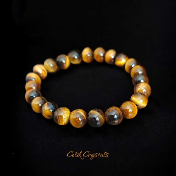Tiger Eye Bracelet - 8mm Unisex - Picture 3 of 5